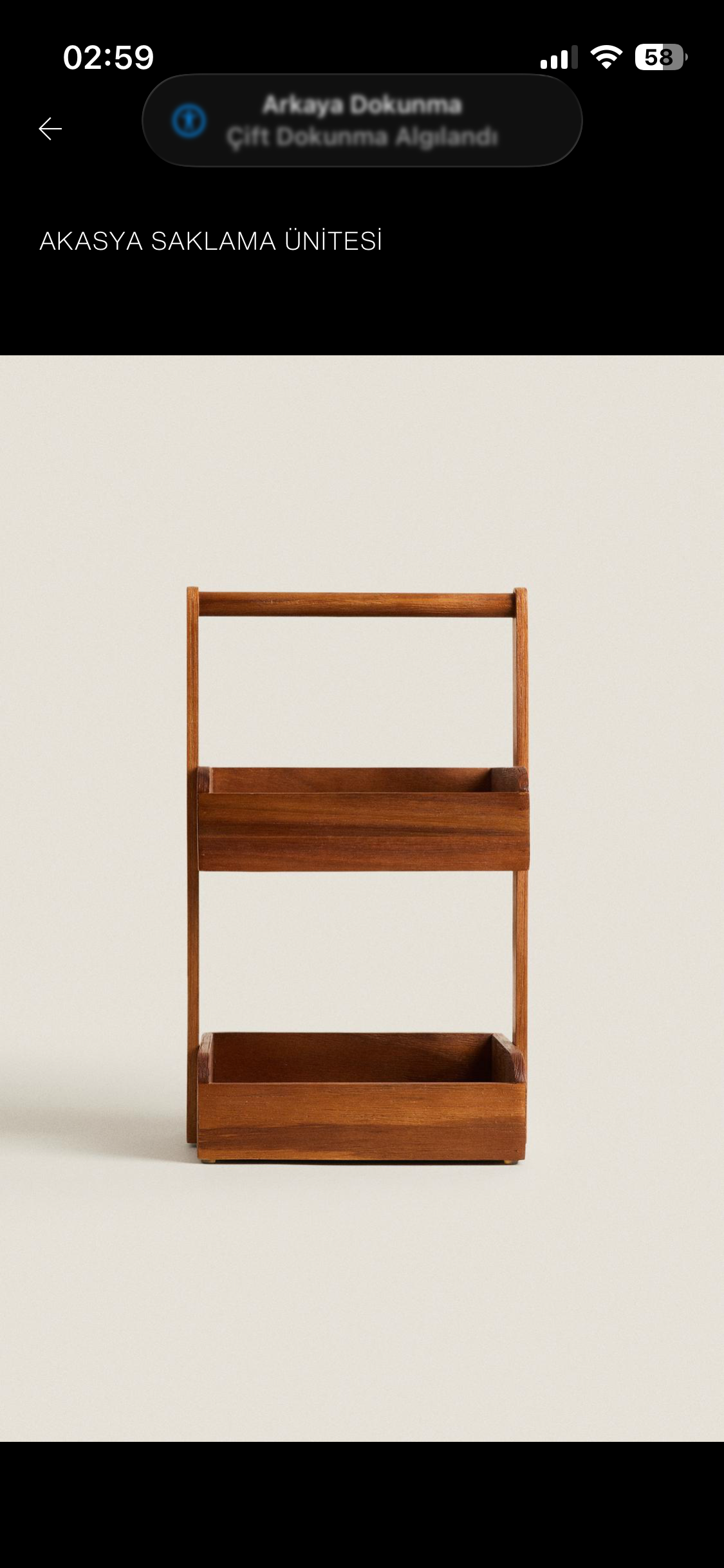 Zara Home Akasya Saklama Ünitesi 2 Raflı (ikinci el)