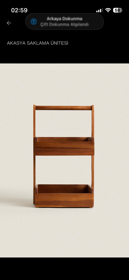 Zara Home Akasya Saklama Ünitesi 2 Raflı (ikinci el)