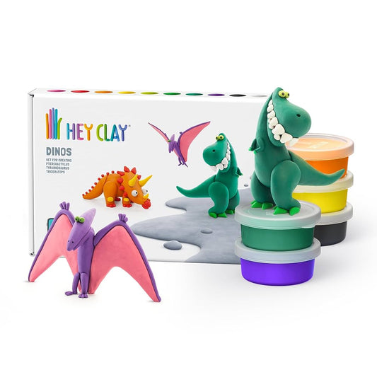 Hey Clay – Hava ile Kuruyan Kil (6’lı Kutu) – Dinozorlar (Pterodactylus, Triceratops, Tyrannosaurus)